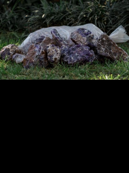 Amethyst Garden Stone Bag