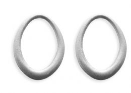 Oval mini hoop studs,Matt finish