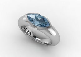 Gem-shield ring, Carat Aquamarine