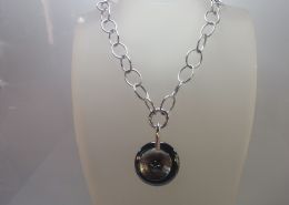 Hematite hoop chain pendant